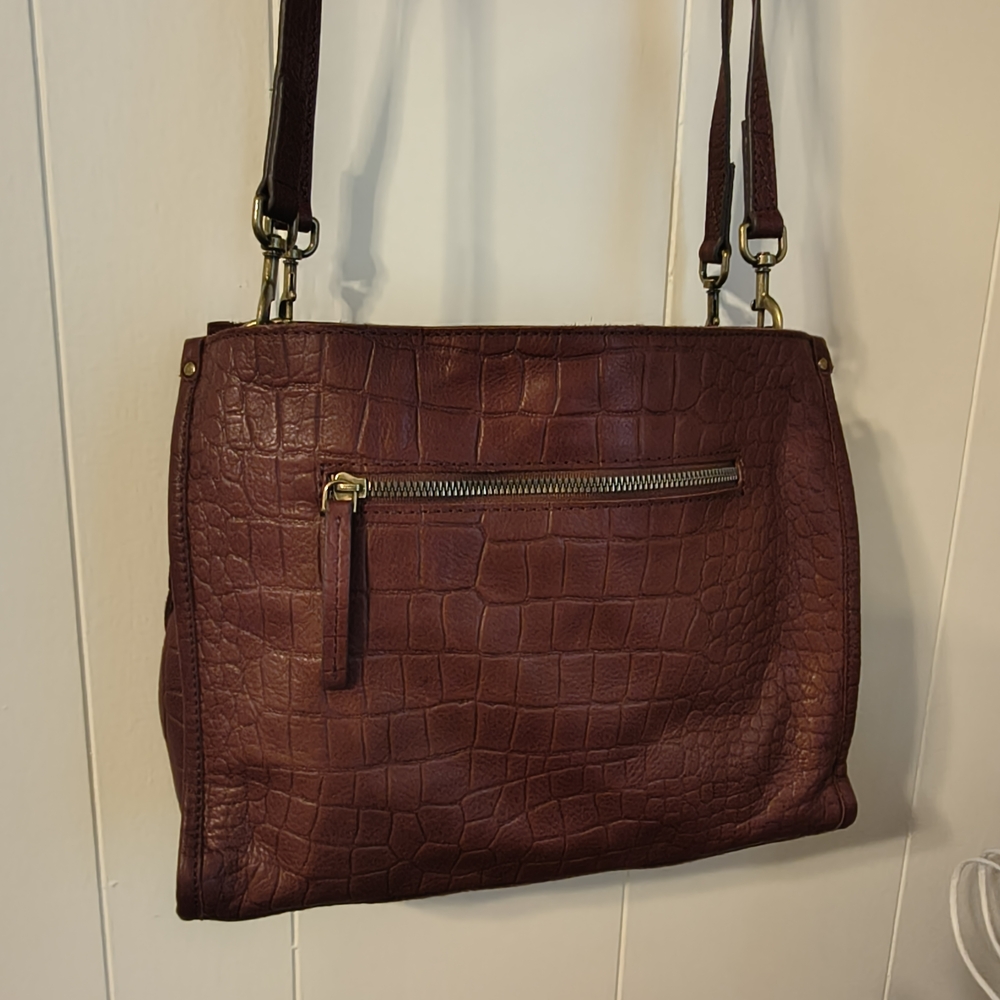 American Leather Co. Lenox  Coradovan Croc Shoulder Bag - Picture 3 of 7